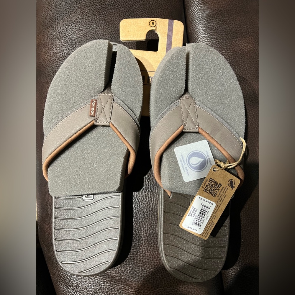 Hair Mari flip flops made in Brazil. New with tags